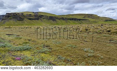 Rural Landscape Near Fossalar Waterfall In Iceland