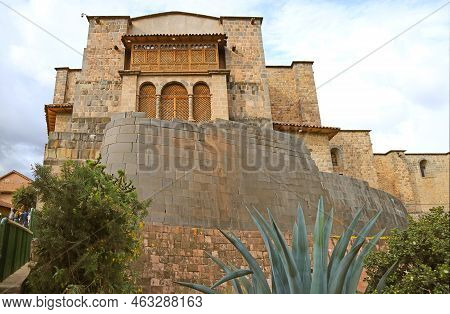 Coricancha With The Convent Of Santo Domingo, An Iconic Landmark In The Historic Center Of Cusco, Pe