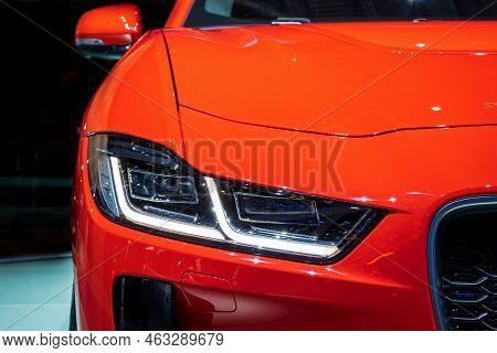 Jaguar I-pace Electric Suv Car Showcased At The Paris Motor Show. Paris, France - October 2, 2018.