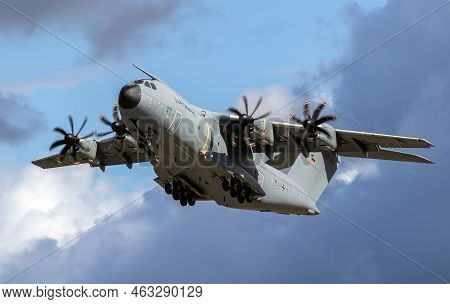 German Air Force Airbus A400m Transport Plane Taking Off From It's Homebase Fliegerhorst Wunstorf. W