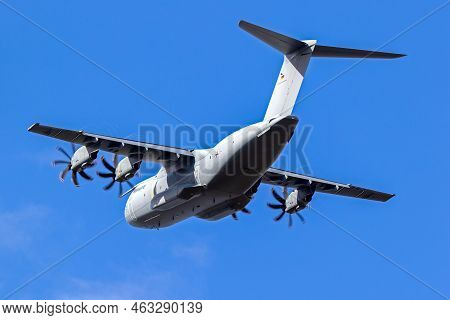 German Air Force Airbus A400m Transport Plane Taking Off From It's Homebase Fliegerhorst Wunstorf. W