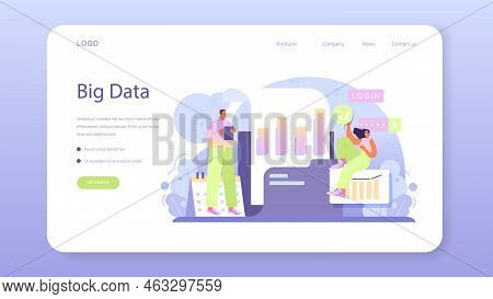 Big Data Analytics Web Banner Or Landing Page. Big Data Based