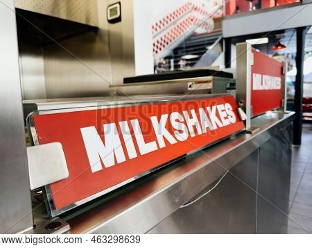 Paris, France - Sep 21, 2022: Five Guys American Fast Food Restaurant With Milkshakes Red Word - Cha