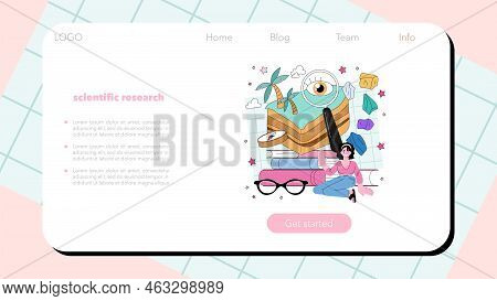 Geophysicist Web Banner Or Landing Page. Scientist Study Structure