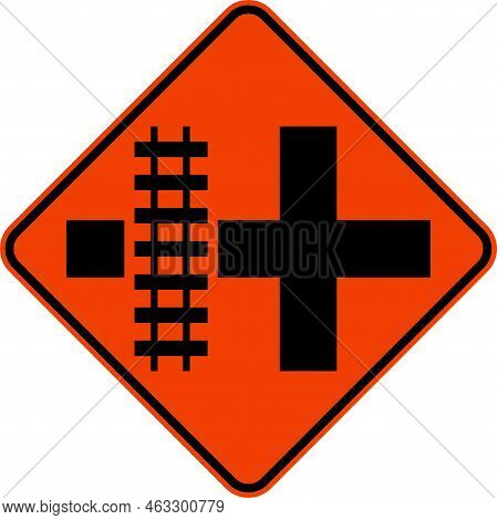 Highway Light Rail Transit Grade Crossing Left Sign