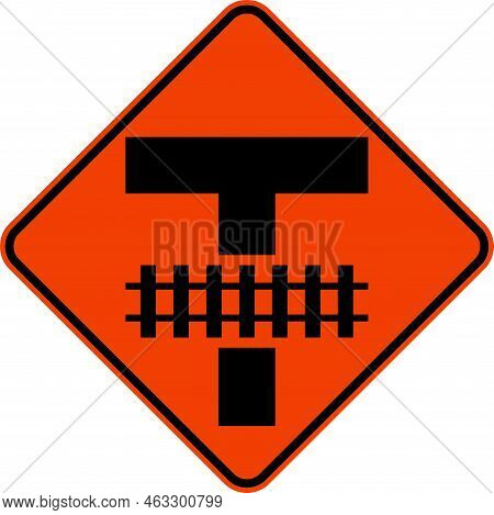 Highway Light Rail Transit Grade Crossing Sign