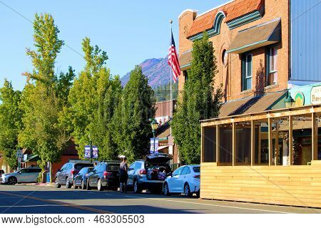 October 5, 2022 In Mt Shasta, Ca:  Vintage Building Including A Restaurant On The Ground Floor With 