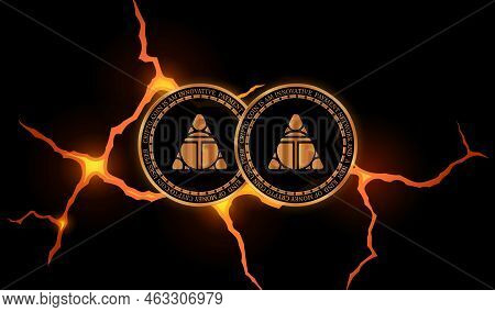 Images Of Alien Worlds-tlm Virtual Currency. Digital Coins. 3d Illustrations.