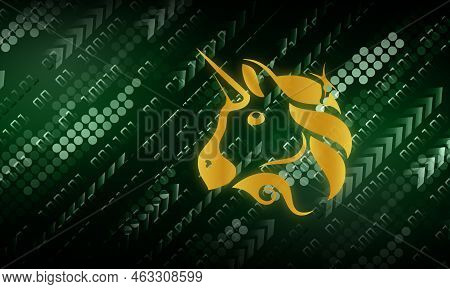Uniswap Virtual Currency Images. 3d Illustrations. Coin Logo.