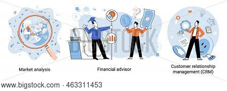 Market Statistics Analysis, Financial Advisor, Customer Relationship Management Business Themes Meta