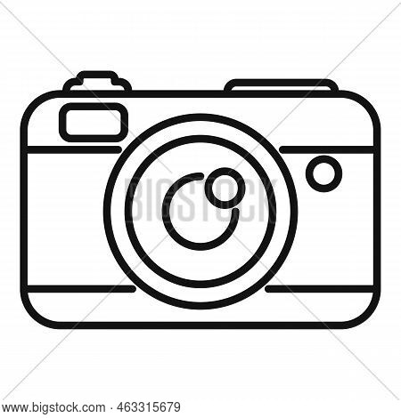 Camera Icon Outline Vector. Interview Crew. Media Reporter