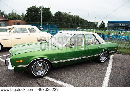 Genk, Belgium, August 18, 2021: Classic Summer Meet Of Oldtimer, Plymouth Volare