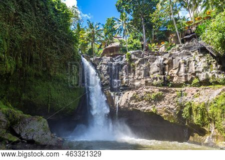 Tegenungan Waterfall On Bali, Indonesia In A Sunny Day