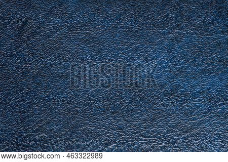 Genuine Leather Texture Background. Blue Textures For Decoration Blank. Vintage Skin Natural Suede W