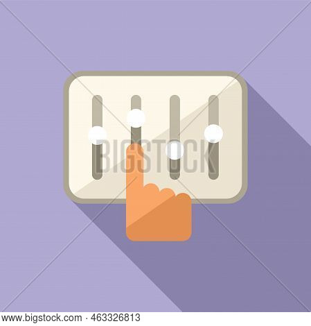 Equalizer Control Icon Flat Vector. Remote Center. Monitor Process