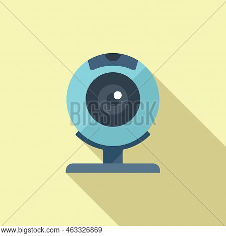 Web Camera Control Icon Flat Vector. Data System. Remote Server