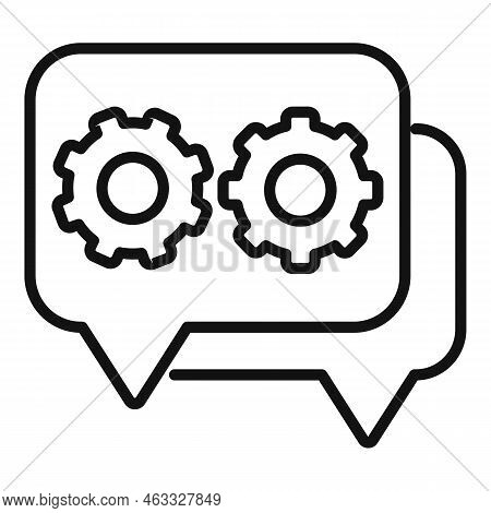 Chat Gear Icon Outline Vector. Business Control. Remote Server