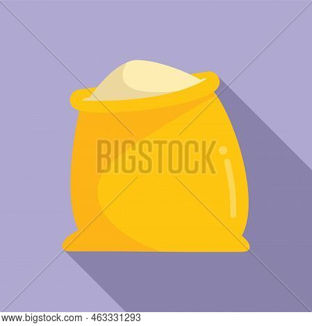 Dough Sack Icon Flat Vector. Bread Flour. Roll Wheat