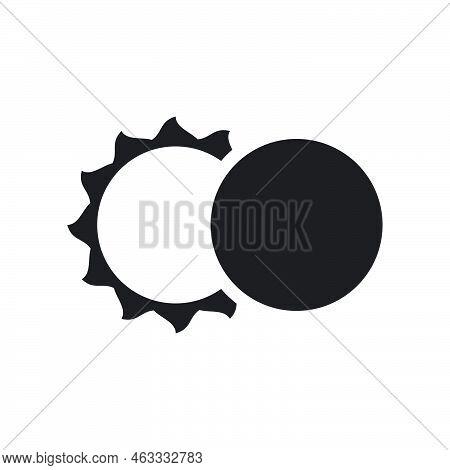 Phases Of Solar And Lunar Eclipse Vector Icon Template Black Color Editable. Phases Of Solar And Lun