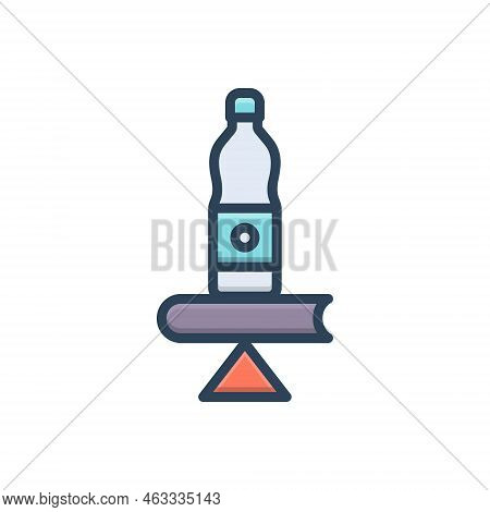 Color Illustration Icon For Stable Bottle Book Static Constant Balanced Permanent Balance Equilibriu