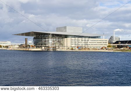 Copenhagen, Denmark. October 2022. External View Of The Copenhagen Opera House Building In The City 