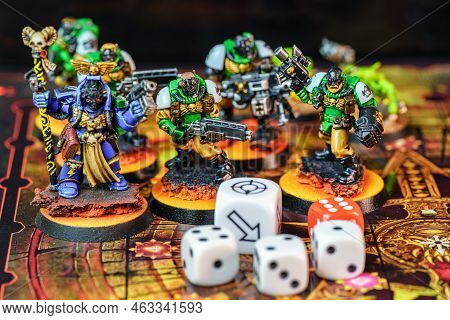 Miniature Figures Of Role-playing Board Games To Enjoy Among Several Participants.