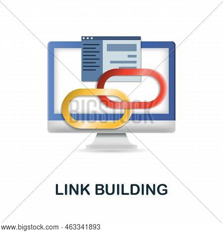 Link Building Icon. 3d Illustration From Web Development Collection. Creative Link Building 3d Icon 