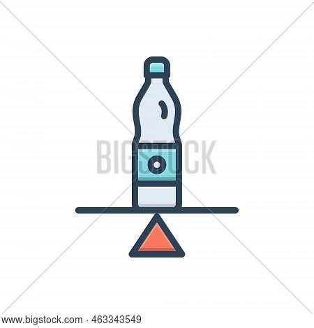 Color Illustration Icon For Stable Bottle Static Constant Balanced Permanent Balance Equilibrium
