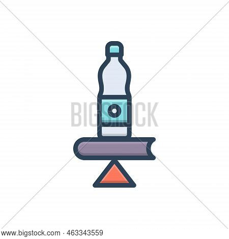 Color Illustration Icon For Stable Bottle Book Static Constant Balanced Permanent Balance Equilibriu