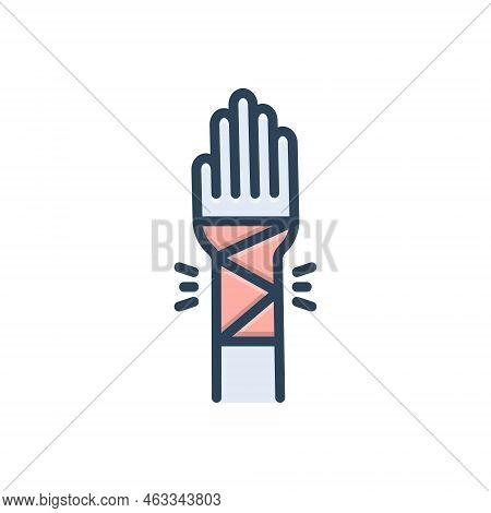 Color Illustration Icon For Wrist Carpus Ache Accident Body Injury Pain Cracks