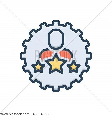 Color Illustration Icon For Talent Aptitude Ability Skill Genius Brilliance Charisma Candidate