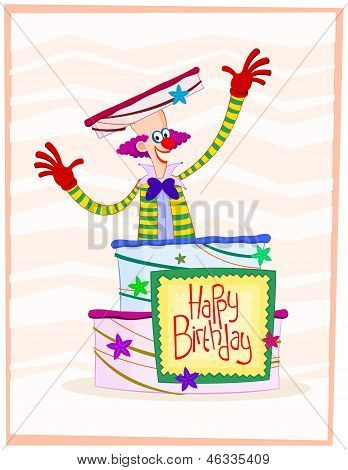 Gelukkig clown verjaardag wenskaarten