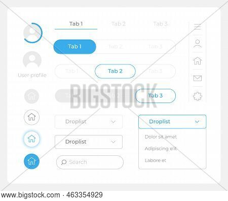 Edit Account Ui Elements Kit. Editable Isolated Vector Components. Navigation Menu. Web Design Widge
