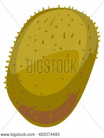 Whole Qiwi Icon. Cartoon Exotic Green Fruit