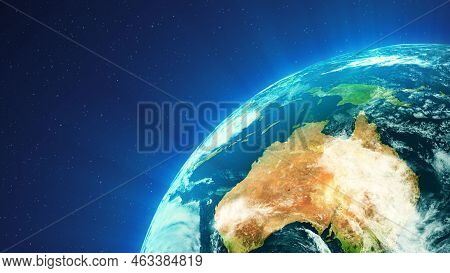 Satalight Click Of Top Earth View And Earth Curve Leaves White Light With Gradient Background