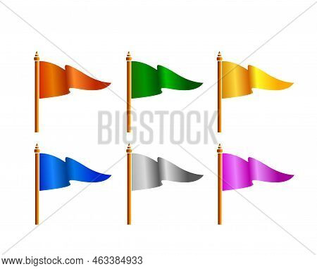 Six Flags With Six Colors Vector Icon. Six Flags Icon.