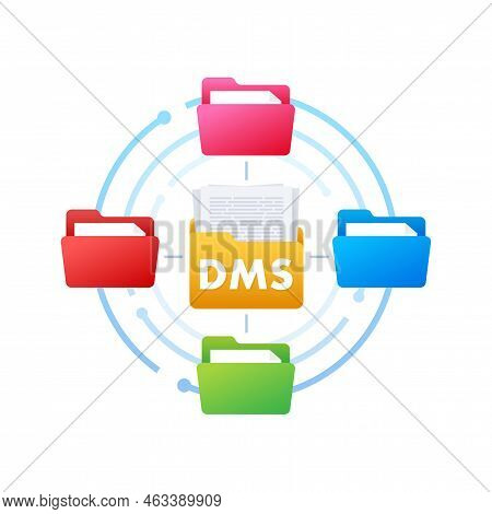 Dms Document Management System. Digital Business. Cloud Storage Icon. Digital Data. Vector Stock Ill