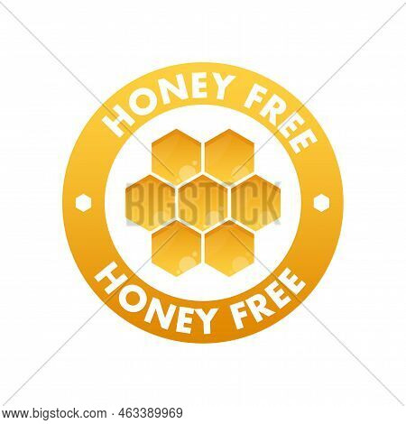 Honey Free Label Icon, Badge. Vector Stock Illustration.