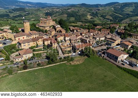 Landscape With Vineyards Near Beaujolais Wine Making Village Val D'oingt, Gateway To Beaujolais Wine