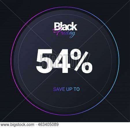 Discount 54 Percent Concept. Modern Technologies And Digital World. Poster Or Banner For Website. Ad