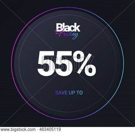 Discount 55 Percent Concept. Sales And Promotions. Ui And Ux Design, Interface For Programs And Appl