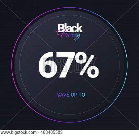 Discount 67 Percent Concept. Marketing And Promotion On Internet. Special Offer For Regular Customer