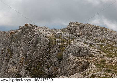 View Of The Summit Of Monte Sirente In Abruzzo With Cloud