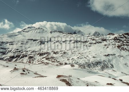 Ski Slopes Of Val Cenis In The Vanoise Park, France