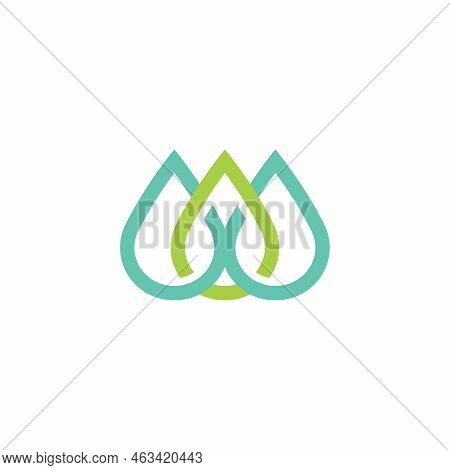 Three Drop Water Logo Simple Design, Organic Icon