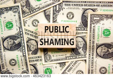 Public Shaming Symbol. Concept Words Public Shaming On Wooden Blocks On A Beautiful Background From 