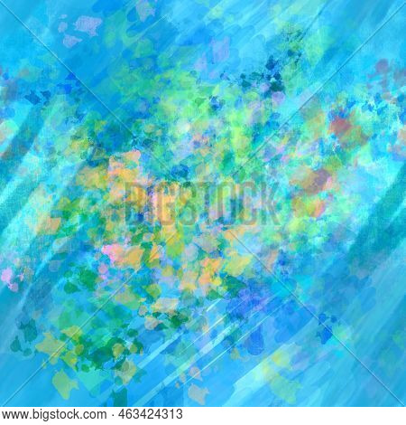 Abstract Blurred Layered Painted Background In Bright Natural Summer Color Palette Mixed Multicolor 