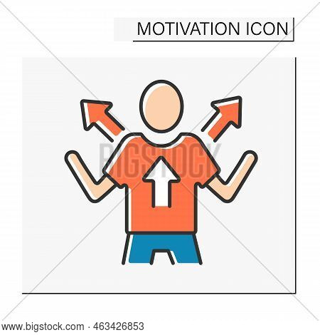 Fear Motivation Color Icon. Fear Drives People Into Action. Negative Motivator Uses Punishment For G