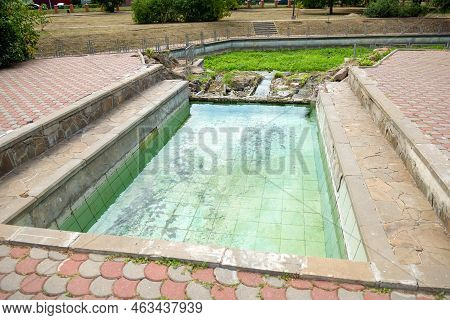 Open Pool With Spring Water At The Walls Of The Zadonsky Nativity Of The Virgin Mary Monastery
