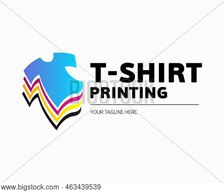 Abstract Modern Colored Vector Logo Template Of T-shirt Printing. For Typography, Print, Corporate I